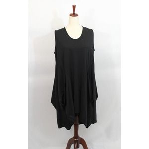 DRESS TO KILL Jane Mohr OS S M L Black Sleeveless Gathered Dress Tunic